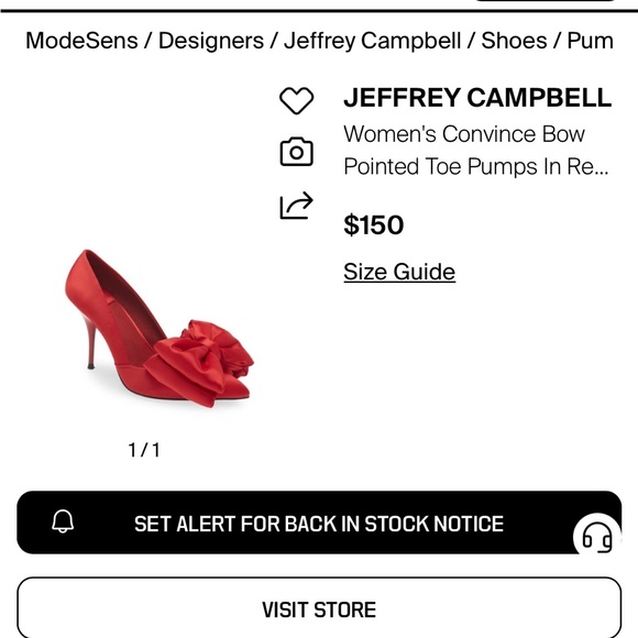 Jeffrey Campbell Red Satin Heels with Bow Detail - Picture 9 of 9